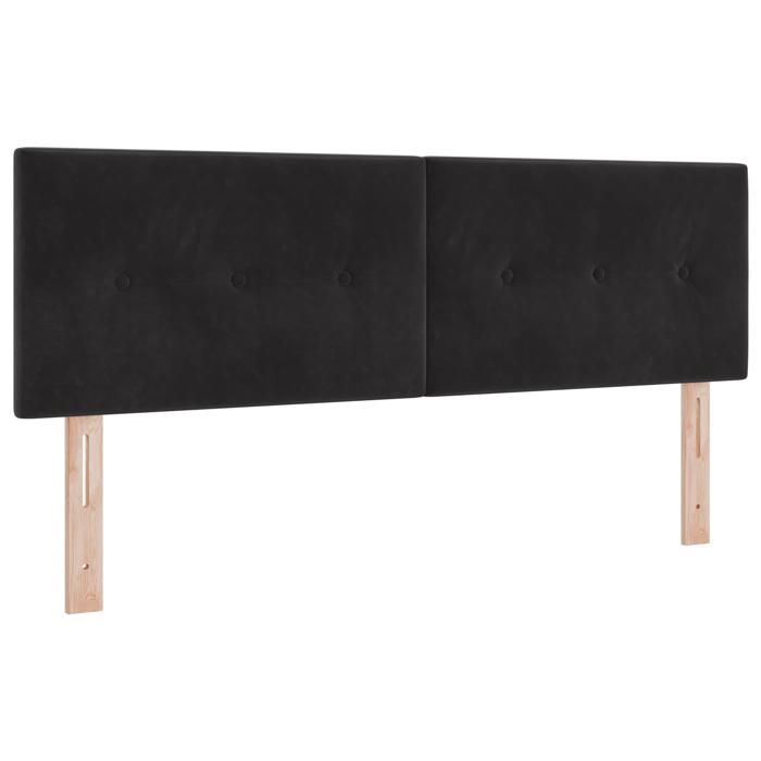 PROMOTION Buffet bahut - Armoire de rangement - LED Boutons capitonnés Noir 80 cm Velours 93377 - BestMeuble