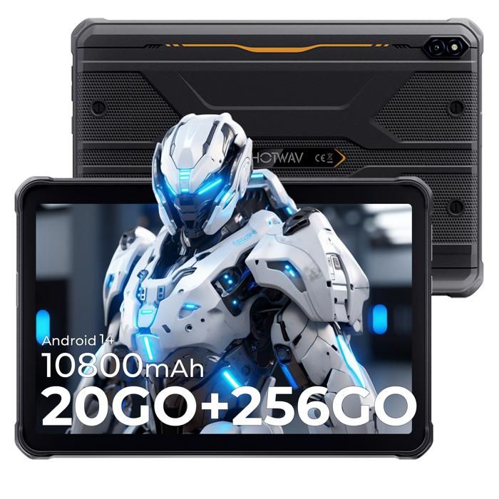 Tablette Robuste HOTWAV R8 10,1 Pouces - Android 14, 12Go+128Go, IP68, 10800 MAh, 4G LTE, Double SIM