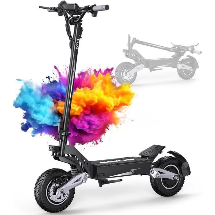 OOTD  T10 - Trottinette Electrique Pliable - Batterie 48 V 135 Ah - Max 55KM/H - 11&lsquo;&rsquo; pouces - Moteur 900W - Autonomie 45km 