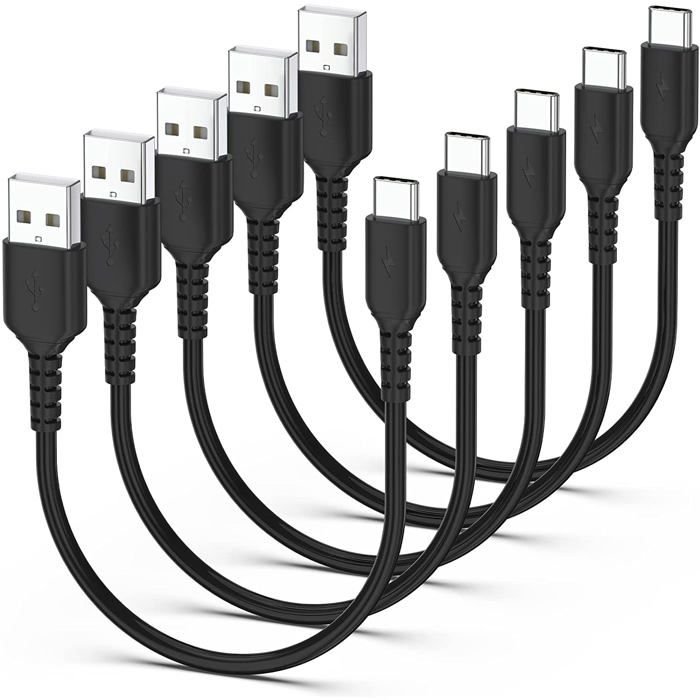 Câble USB-C Court -KAL- Court 30Cm [5-Pièces],3A,Charge Rapide ...