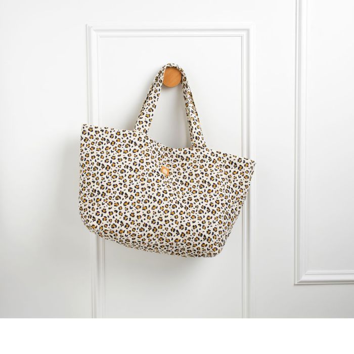 Sac cabas en gaze de coton matelassé imprimé Léopard - LEOPARD