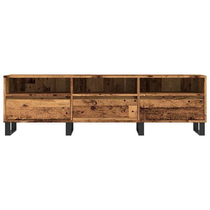 SALE Janvier MODERNE Cabinet TV - MGH - MEUBLE TV/HIFI - Avec rangement - vieux bois 150x30x44 5 cm - Bois dingénierie TT1848