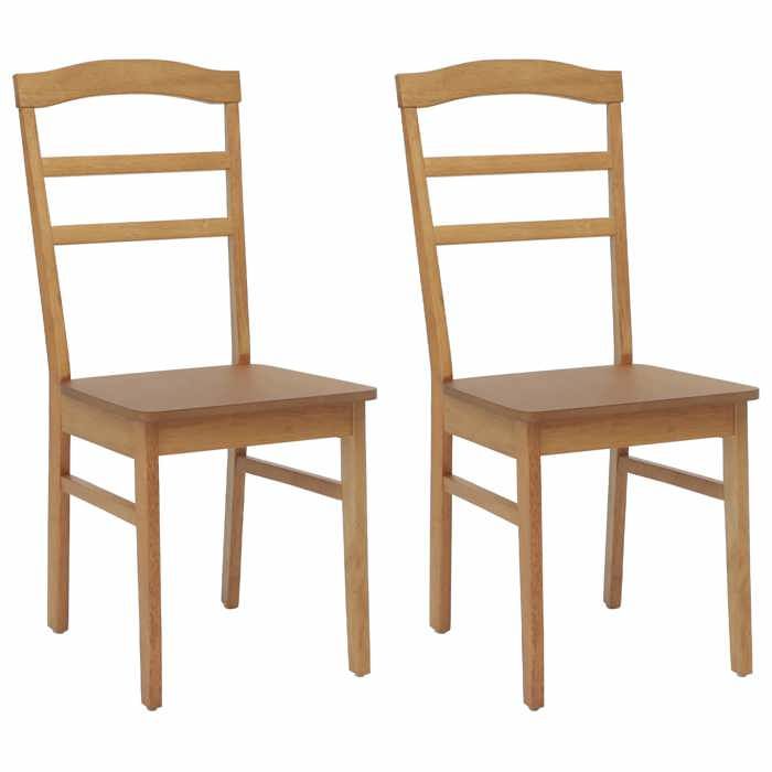 Les Soldes Chaise de salle à manger (2 pcs) - CLOUD - Chaises à dossier haut - Naturel J333