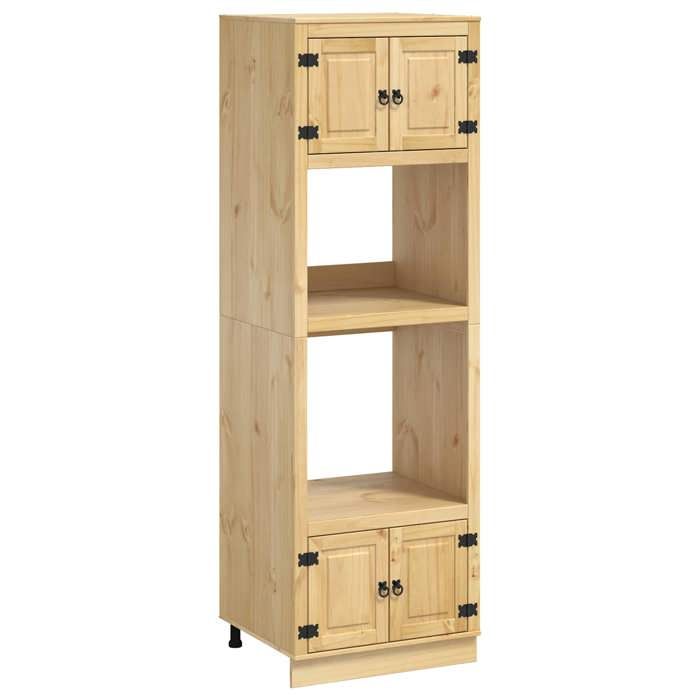 En solde Buffet de cuisine( 1 pc) Meuble bas/Armoire rangement avec étagère Miel 66x58x207 cm Pin massif A1614