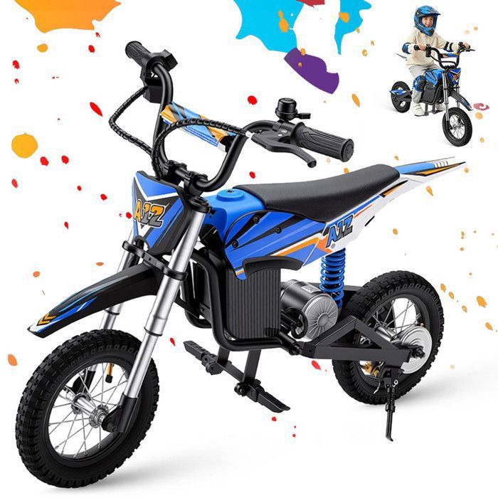 Moto Cross électrique Enfant 350W – 3 Vitesses (8/13/16 Km/h) – Sons & Jet Arrière – Pour 8-12 Ans – Autonomie 14 Km