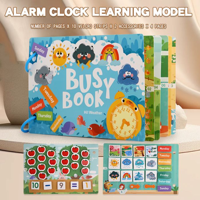 Zerodis Horloge Pédagogique En Bois – Calendrier Apprentissage Date Saison – Jouet Éducatif Pour Enfants