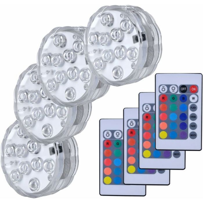 Lumière submersible de LED Lampes sous-marines LED Éclairage Submersible Multi-couleur avec télécommande Étanche IP68 pour Piscin
