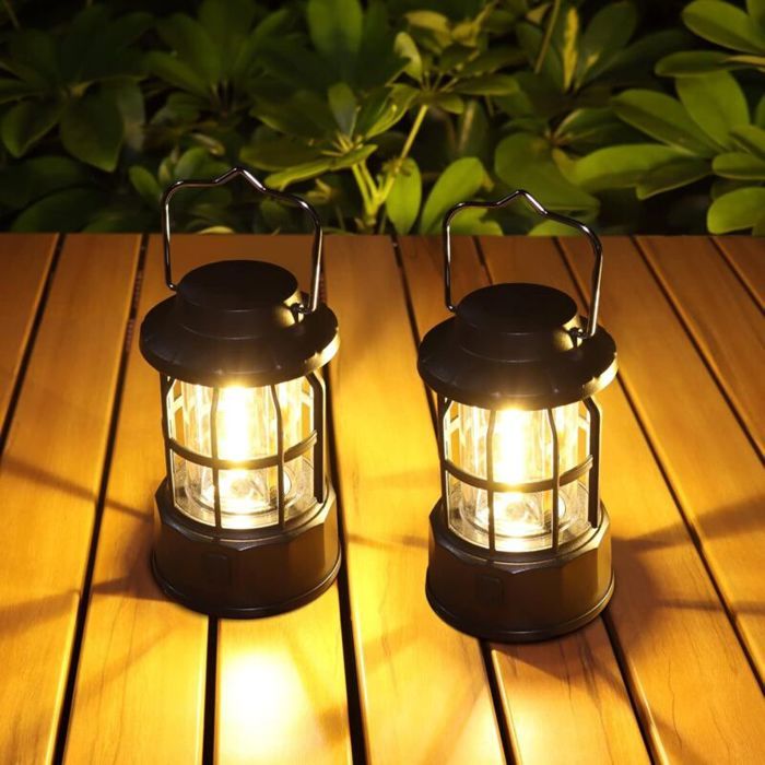 Lanternes de camping à piles lot de 2 lampes LED de camping à luminosité réglable lampe de camping portable