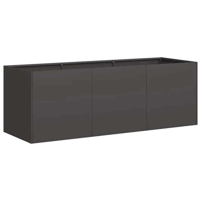 Noir Bac à fleurs&cache-pots - BKM - Jardinière Noir 120x40x40 cm Acier laminé à froid_0862060