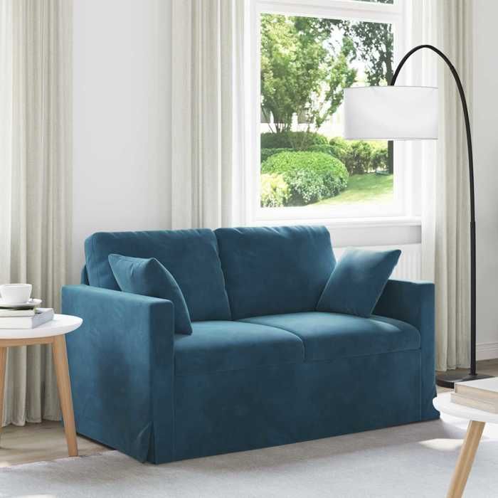 Sofa intérieure moderne vidaXL Canapé Bleu 138 x 78 x 80 cm Velours(15025）