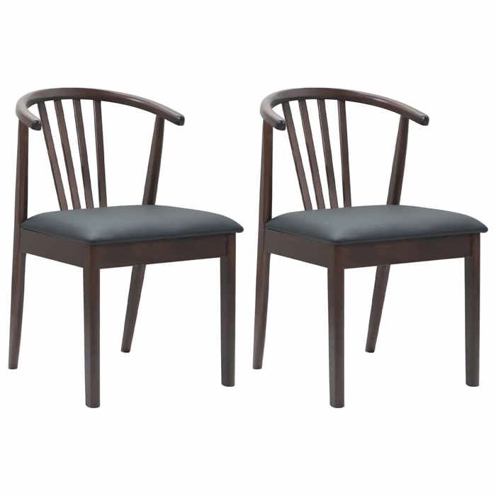 Chaises à Manger - (Lot de 2) - Fauteuils cuisine - Marron clair et noir 51x61x80.5 cm V1974