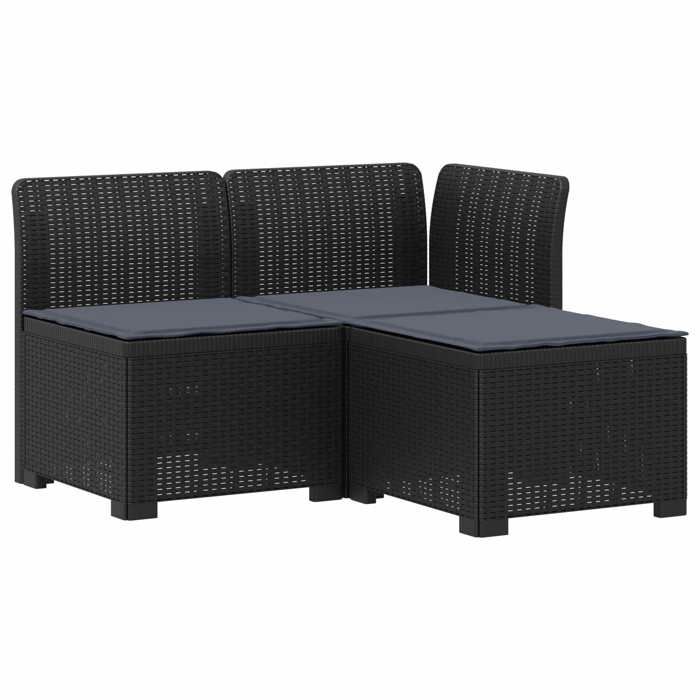 Elégance - Chic Mobilier de jardin - Canapé de jardin - 3 places - avec coussins - look rattan 3 place PP_0905847