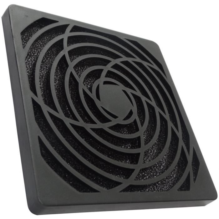 AERZETIX Grille noire de protection C15120 120x120mm ventilation avec filtre 30ppi poussière pour ventilateur boîtier ordinateur pc 