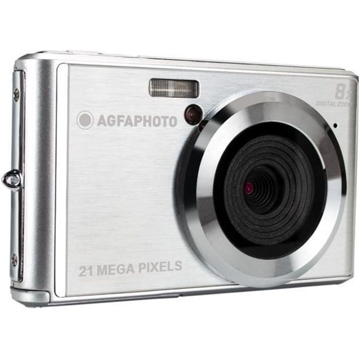 Appareil Photo Numérique Compact AGFA PHOTO DC5200 - Capteur CMOS 21 Mp - Zoom 8X - Ecran LCD 2,4'' - Silver