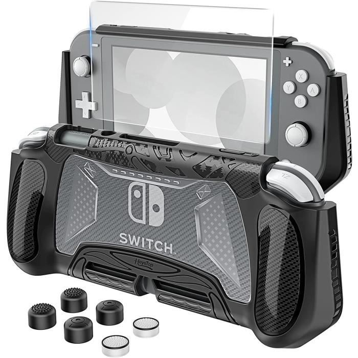 noir - étui de protection pour Nintendo Switch Lite, avec rangement pour  cartes de jeu, protecteur d'écran en