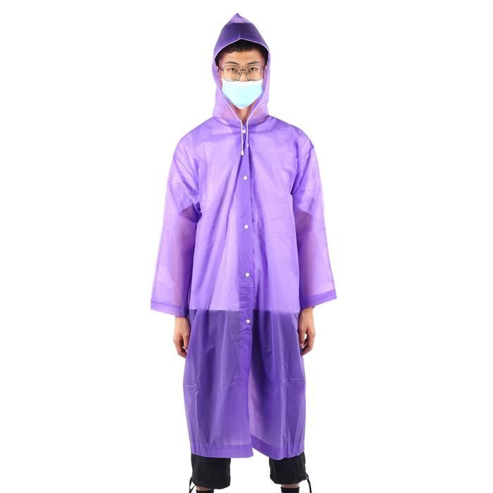 Manteau de pluie, combinaison de pluie à capuche, EVA violet pêche pour adultes