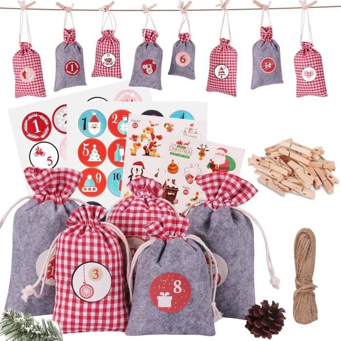 Autocollants Numérotés 1 à 24 Pour Calendrier De L'Avent DIY - Décoration De Noël Pour Enfants - 5