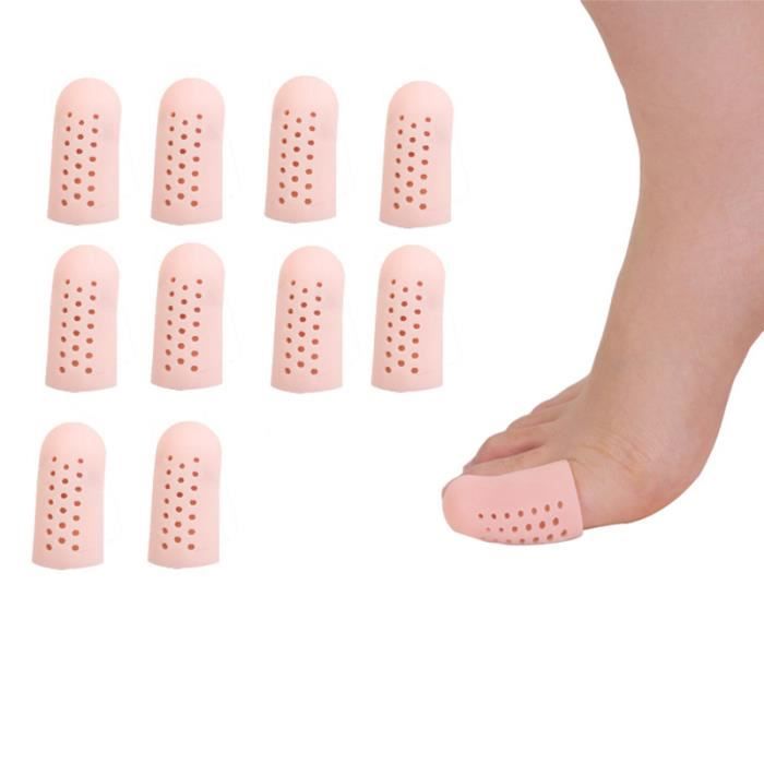 Protège Orteil En Gel, 10 Pièces Capuchons Orteils Tube Orteils Silicone Pour Gros Orteils, Protection Orteils Soulage De Douleur Pour Ongles