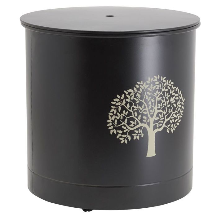 Coffre à pellets en métal noir Arbre - AUBRY GASPARD - Facile à déplacer - Meuble de jardin Coffre à pellets en métal noir Arbre - AUBRY GASPARD - Facile à déplacer - Meuble de jardin