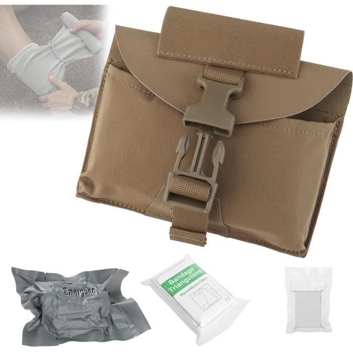 Trousse De Premiers Soins Tactique - Survie Extérieur - Sac Noir Avec Couverture, Lampe, Sifflet