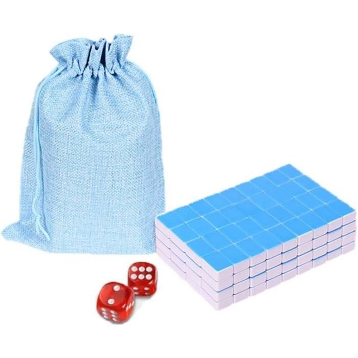 Mini Mahjong Set Avec Grande Boîte De Sac De Rangement Jeu De Société Portable Traditionnel Mah