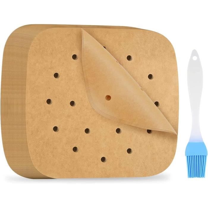 100 Feuilles Papier Sulfurisé Rond 28 Cm - Anti-adhésif Double Face, Pour Four Et Air Fryer