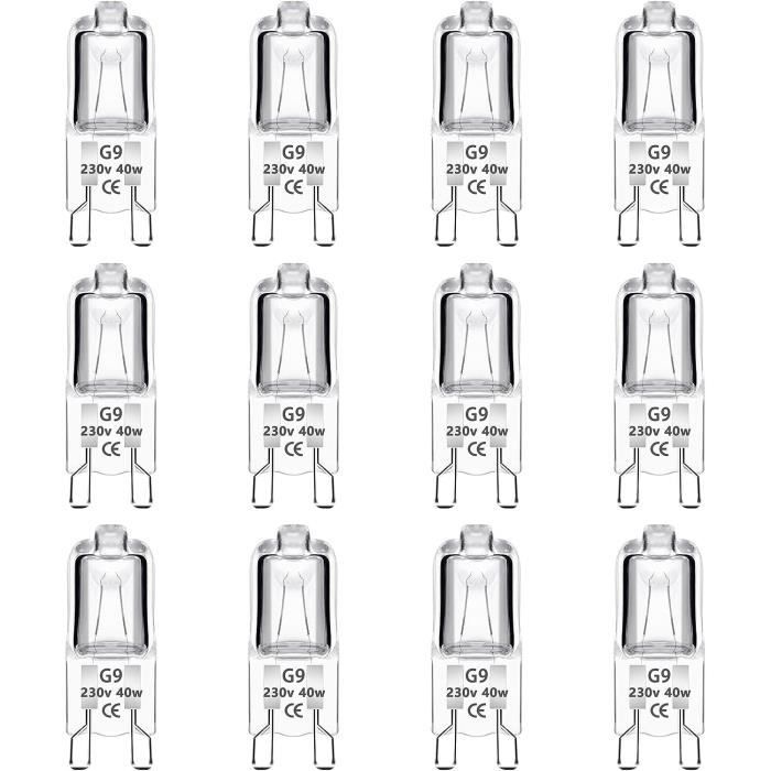 Lot De 10 Ampoules Halogènes G9 33W 230V - Blanc Chaud 2700K, 460 Lumens, Dimmable - Culot G9 - Neuf Emballé
