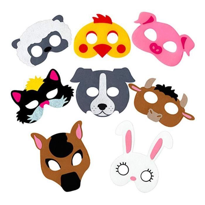8 Pcs Dessin Anime Ferme Animaux Masque Demi Visage Masque Halloween Masque Cosplay Approvisionnement Pour Enfants Enfants Cdiscount Maison 8 Pcs Dessin Anime Ferme Animaux Masque Demi Visage Masque Halloween Masque Cosplay Approvisionnement Pour Enfants Enfants Cdiscount Maison