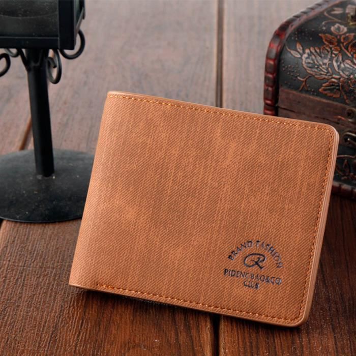 Portefeuille Homme Multi-poches Style Rétro En Simili Cuir Marron - Neuve étiquetée
