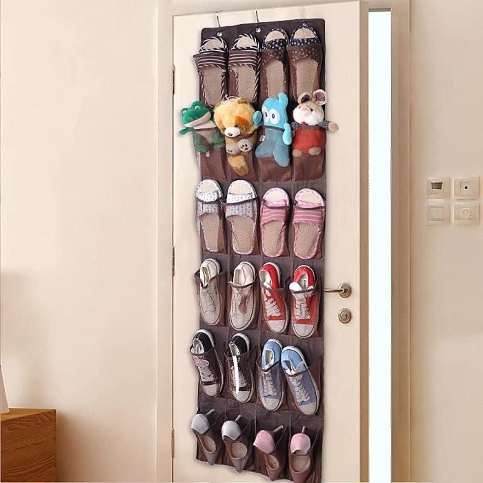 SANON Organisateur Chaussures Porte 10 Poches - Tissu Oxford 600D - Gris - Rangement Multifonction