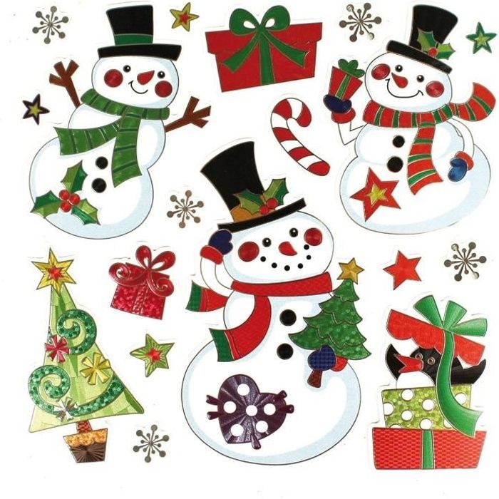1000 Autocollants Bonhomme De Neige Noël - 2 Rouleaux, 8 Modèles, 38 Mm, Pour Cadeaux Et Déco
