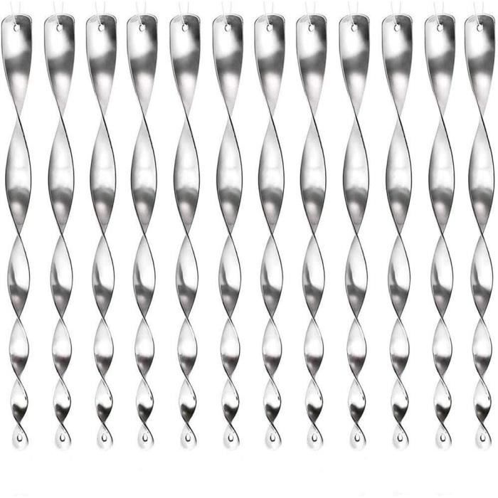12Pcs Effaroucheur Oiseaux avec Bande Répulsive Oiseaux 50m,Répulsif 12Pcs Effaroucheur Oiseaux avec Bande Répulsive Oiseaux 50m,Répulsif