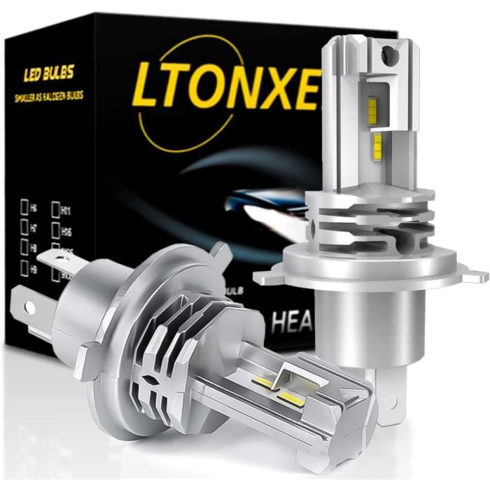 Ruiandsion Ampoule LED H4 pour phare de moto - Blanc DC/AC 12-24 V -  Ampoule LED de rechange pour phare de moto et de voiture - Sans polarité
