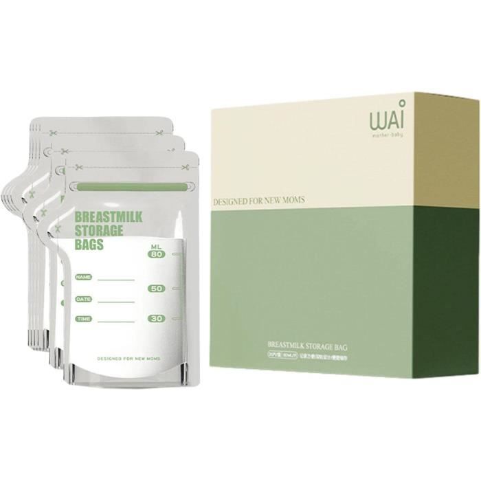 Sac Congélation Lait Maternel Sachets Conservation Lait Maternel Nuliie X120 - 250ml Stérilisés Sans BPA - Double Fermeture Sachet Congélation Lait