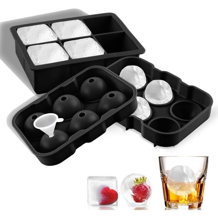 Bac A Glacon Silicone Avec Couvercle Lot De 2 Moule À Glaçons 66 Blocs