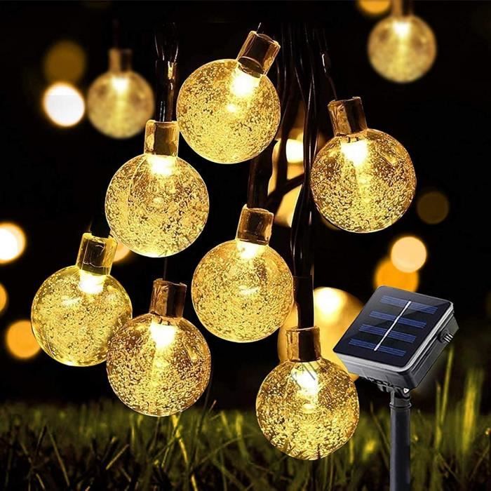 Guirlande solaire LED 10 boules D6 - Luminaire de jardin - Décomania