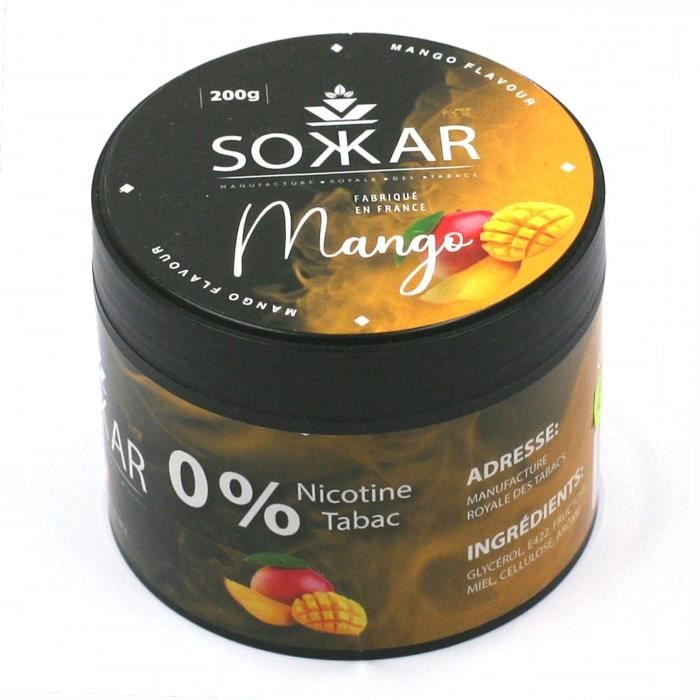 Sokkar Goût à Chicha Mango (sans nicotine, ni tabac) Cdiscount