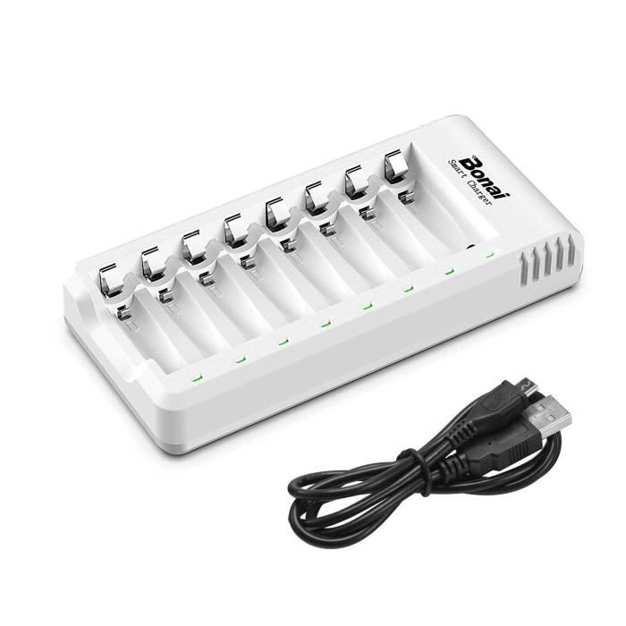 Chargeur Double Slot USB Pour Piles Rechargeables 18650, 21700, AA, AAA - Intelligent Avec Affichage LED