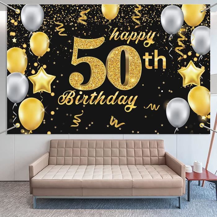Decoration D Anniversaire 50 Ans Or Noir Decoration D Anniversaire 50 Hommes Et Femmes Decoration D Anniversaire Ballons Pour 784 Cdiscount Maison
