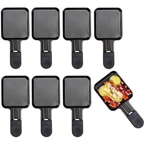 QcuGvy 8 Pièces Poêles à Raclette 20x9cm Handles in Black Mini