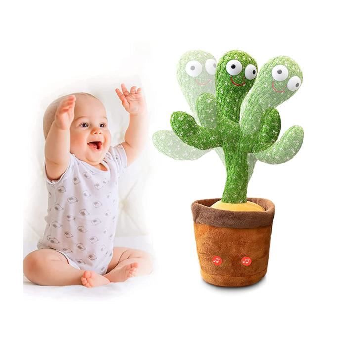 Cactus Qui Danse et répète,Dancing Cactus&Cactus Chantant&Cactus Qui Parle,Cactus Perroquet,Peluche Cactus Decoration,Jouet Cactus