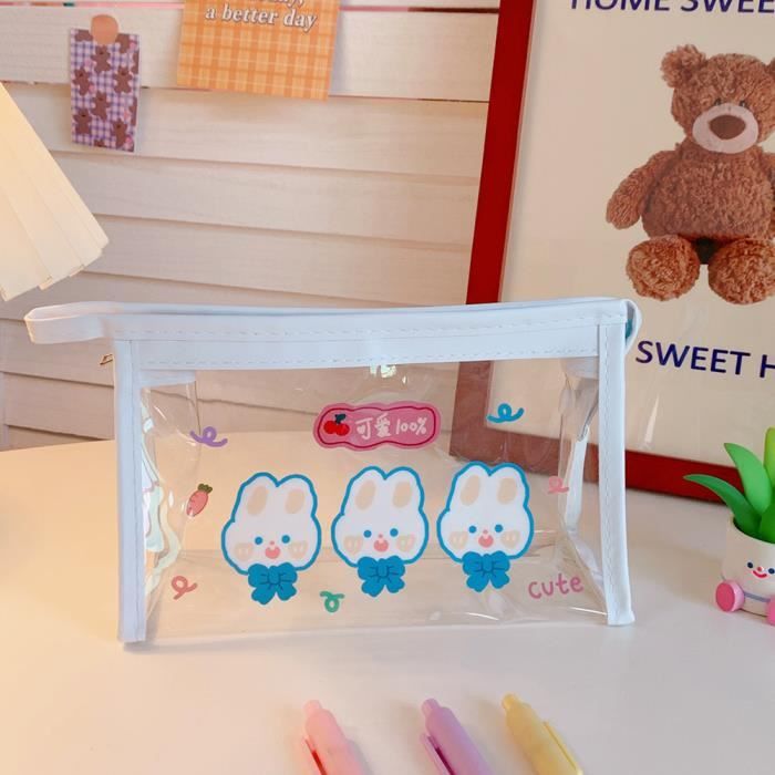 2Pcs Trousse Transparente Scolaire,Trousse Transparente,Étui À Stylo En Filet De Nylon, Étui À