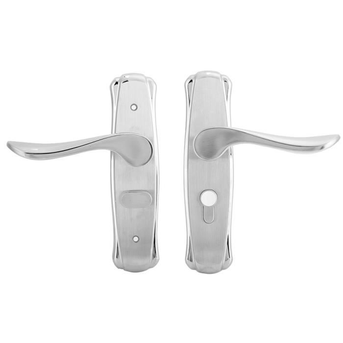 Poignée De Porte Moderne Nickel Noir Avec Loquet De Baignoire - Levier à Torsion Sur Rose - Lot Complet