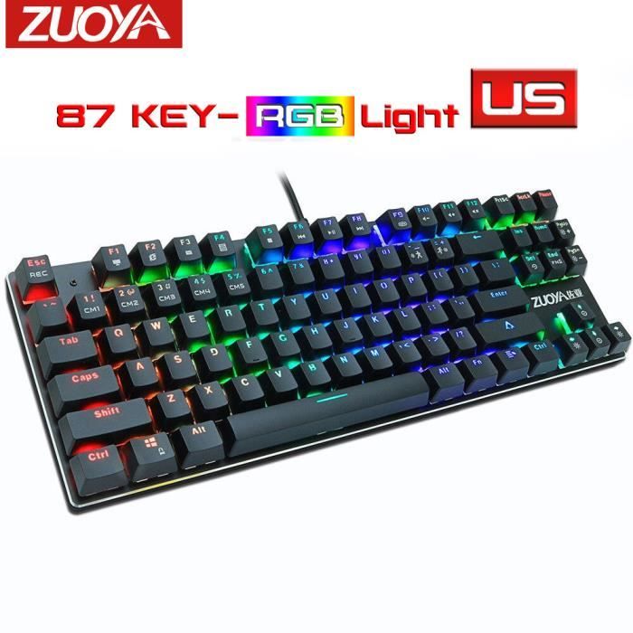 Clavier mécanique de jeu - RGB Light - 87 touches - Rétro-éclairé ...