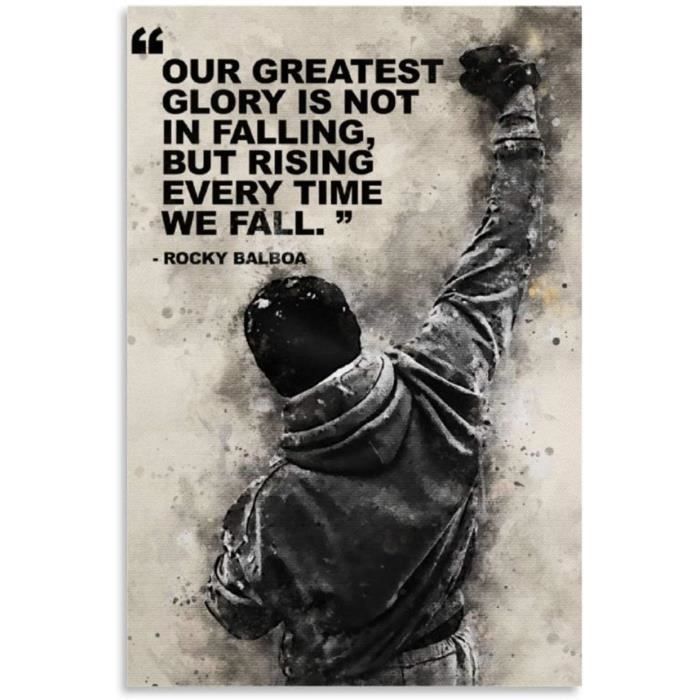 Affiche Decorative Avec Citation Rocky Balboa Pour Salon Ou Chambre A Coucher 40 X 60 Cm Cdiscount Maison