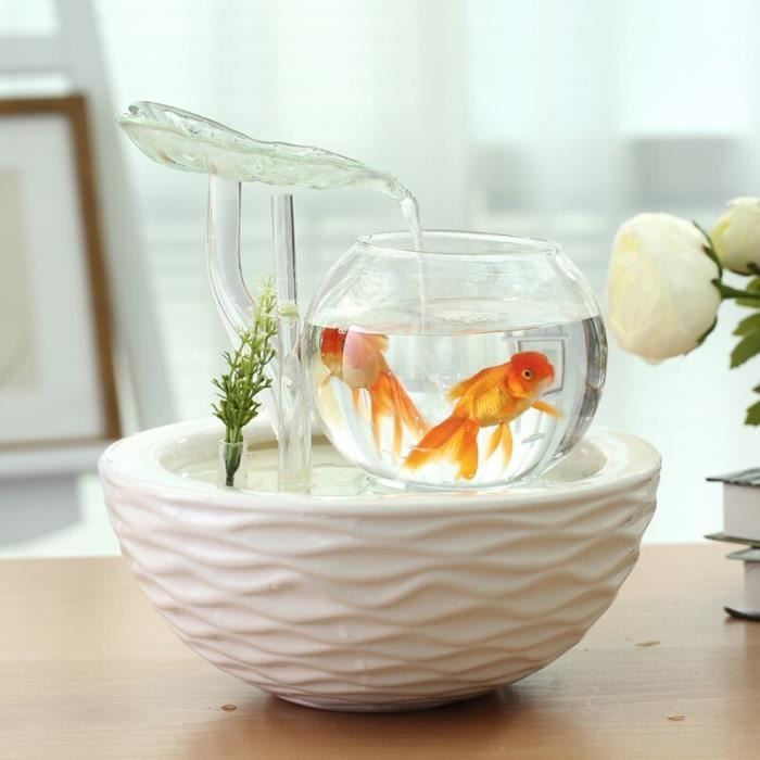 Aquarium,Aquarium de poisson rouge rond de luxe, petit Aquarium