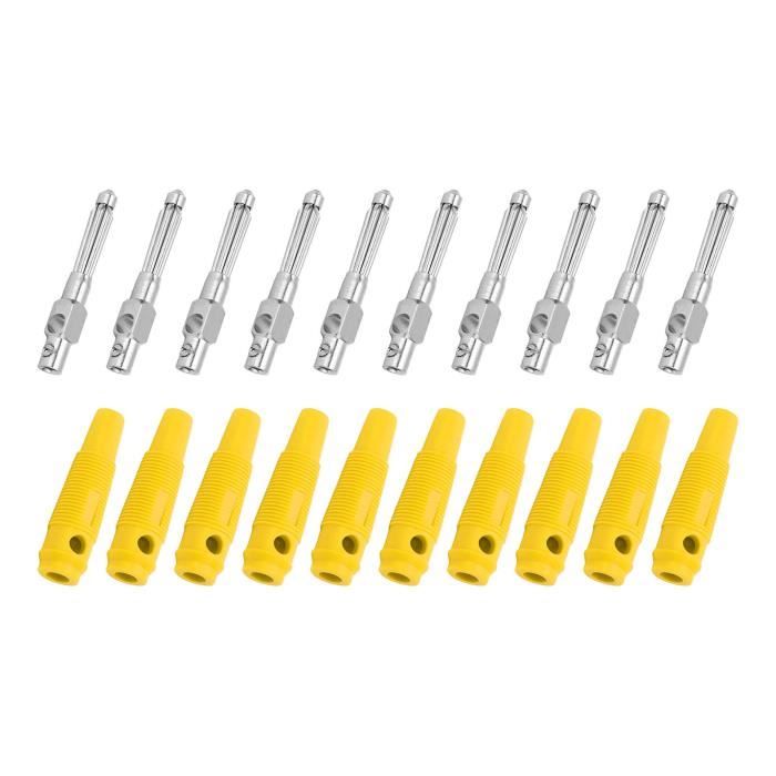 Plomb De Test Bouchon Banane Empilable 4 Mm, 1 KV, 32A, 250 Mm, Vert/jaune - Référence 934040188