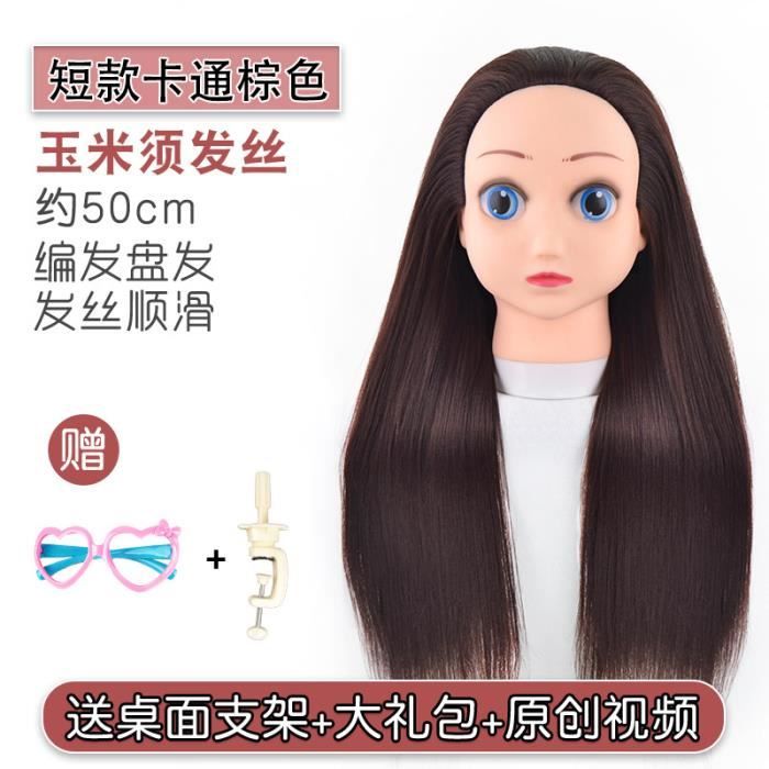 Tête De Poupée Coiffure 35 Pièces - Set Apprentissage Coiffeur Enfant Avec Sèche-cheveux à Piles, Jouet Créatif Fille
