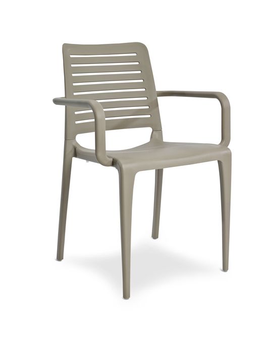 fauteuil de jardin empilable - ezpeleta - park - design - polypropylène renforcé - taupe