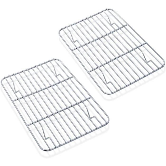 PIQIUQIU Lot De 2 Grilles Refroidissement Gâteau | Acier Inoxydable 40x25cm